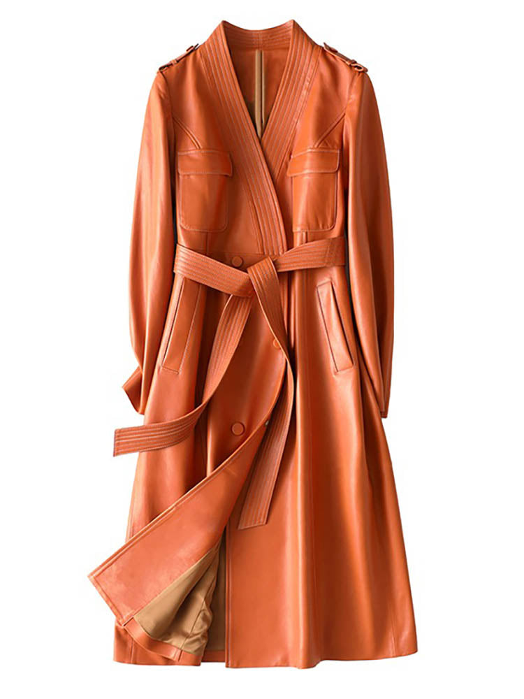 Trench Simili Cuir - Amber | Noleya™