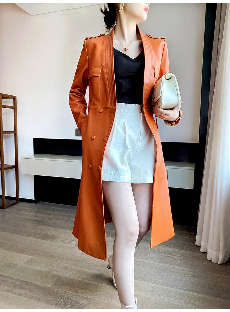 Trench Simili Cuir - Amber | Noleya™